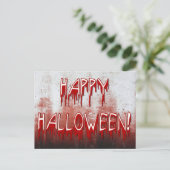 Fröhliches Halloween Blut auf Postkarte (Stehend Vorderseite)