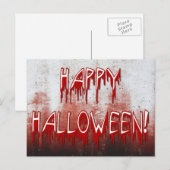 Fröhliches Halloween Blut auf Postkarte (Vorne/Hinten)