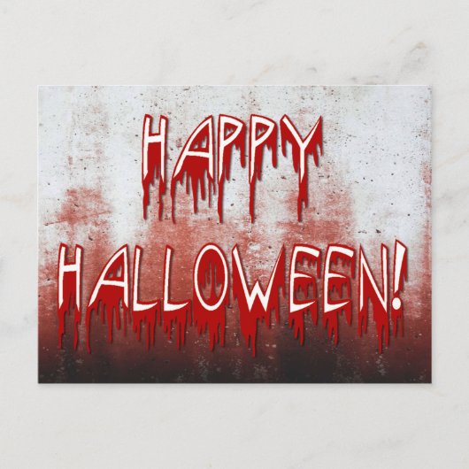 Fröhliches Halloween Blut auf Postkarte (Vorderseite)