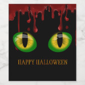 Fröhliches Halloween Blütengraues Monster Augen Weinetikett (Einzelnes Label)