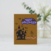 Fröhliches Halloween braun Postkarte (Stehend Vorderseite)