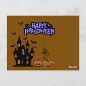 Fröhliches Halloween braun Postkarte (Rückseite)