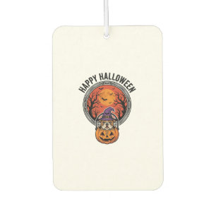 Fröhliches Halloween Bulldogge Hexe Kürbis Vintage Autolufterfrischer