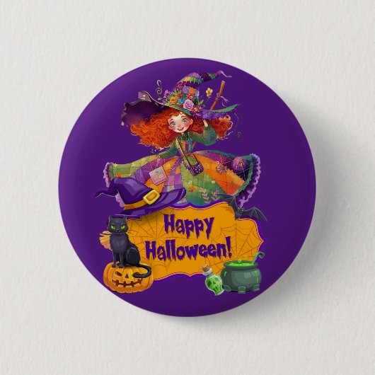 Fröhliches Halloween Button (Vorderseite)