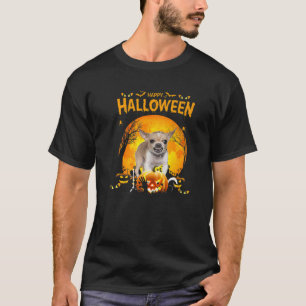 Fröhliches Halloween Chihuahua-Hunde-Kürbis-Kostüm T-Shirt
