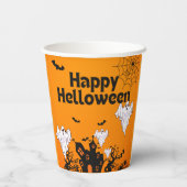 Fröhliches Halloween-Design Pappbecher (Rückseite)