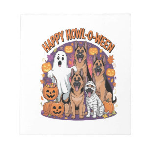Fröhliches Halloween Deutscher Schäferhund Notizblock