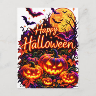 Fröhliches Halloween dunkles Design Postkarte