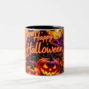 Fröhliches Halloween dunkles Design Zweifarbige Tasse