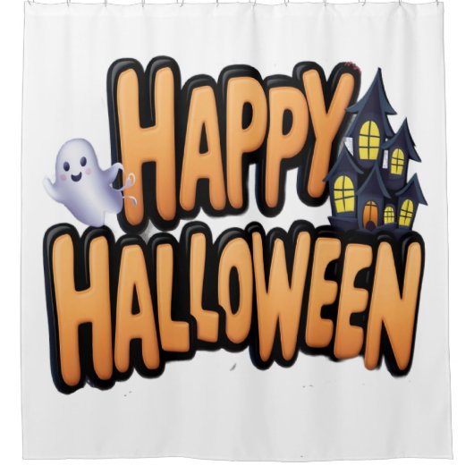 Fröhliches Halloween Duschvorhang (Vorderseite)