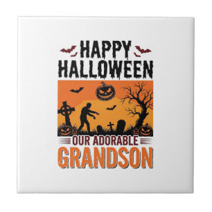 Fröhliches Halloween Enkel Vintage Gruseliges Shir Fliese