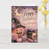 Fröhliches Halloween Enkelin Karte (Gelbe Blume)