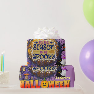 Fröhliches Halloween, es ist spooky Season-Feier Geschenkpapier