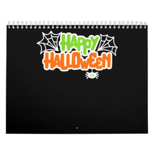 Fröhliches Halloween Farbige Süße Spinnennetz Kalender