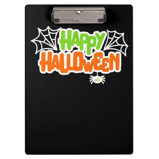 Fröhliches Halloween Farbige Süße Spinnennetz Klemmbrett (Vorderseite)
