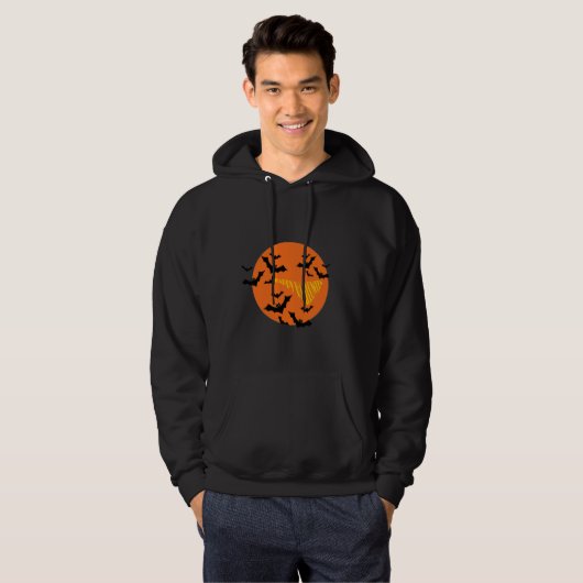 Fröhliches Halloween Fledermäuse & Mond Sweatshirt (Vorne ganz)