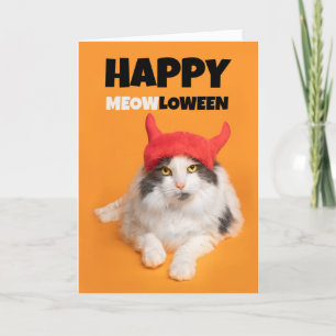 Fröhliches Halloween für jeden lustigen Katzen-Teu Feiertagskarte