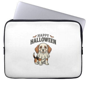 Fröhliches Halloween-Geist-Hund Vintage-Gravur-Shi Laptopschutzhülle