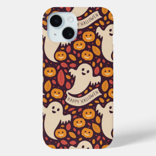 Fröhliches Halloween-Geist- und Kürbismuster Cut Case-Mate iPhone Hülle