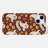 Fröhliches Halloween-Geist- und Kürbismuster | Cut Case-Mate iPhone Hülle (Rückseite (Horizontal))