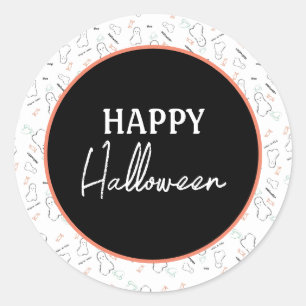 Fröhliches Halloween-Geister-Süßigkeiten-Hand-Lett Runder Aufkleber