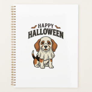 Fröhliches Halloween-Geisterhund-Vintage-Gravur-Sh Planer