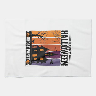 Fröhliches Halloween-Geisterparty-Spookhaus-Shirt  Geschirrtuch