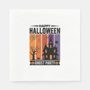 Fröhliches Halloween-Geisterparty-Spookhaus-Shirt Serviette