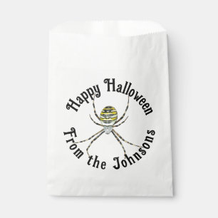 Fröhliches Halloween gelbe Spinne benutzerdefinier Geschenktütchen