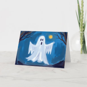 Fröhliches Halloween-Gespenst Grusel-Wasserfarbe Feiertagskarte