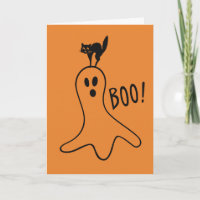 Fröhliches Halloween Gespenst Schwarze Katze Cute 