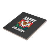 Fröhliches Halloween Gespenst Spinnennetz Retro Fliese (Seite)