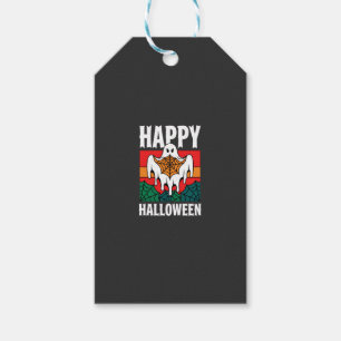 Fröhliches Halloween Gespenst Spinnennetz Retro Geschenkanhänger