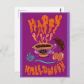 Fröhliches Halloween-Getränk Postkarte (Vorne/Hinten)