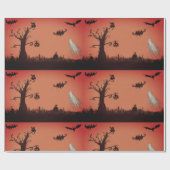 Fröhliches Halloween Ghosts & Pumpkin Wrapping Pap Geschenkpapier (Flach)