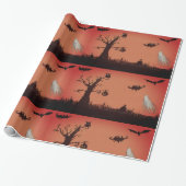 Fröhliches Halloween Ghosts & Pumpkin Wrapping Pap Geschenkpapier (Ungerollt)