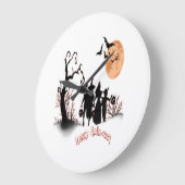 Fröhliches Halloween Große Wanduhr (Winkel)