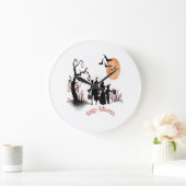 Fröhliches Halloween Große Wanduhr (Zuhause)