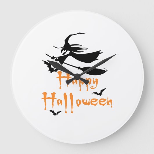 Fröhliches Halloween Große Wanduhr (Vorderseite)
