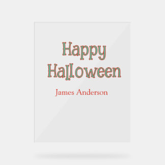 Fröhliches Halloween grün orange Pastell trendy mo Acrylschild