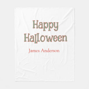 Fröhliches Halloween grün orange Pastell trendy mo Fleecedecke