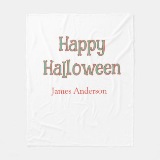 Fröhliches Halloween grün orange Pastell trendy mo Fleecedecke