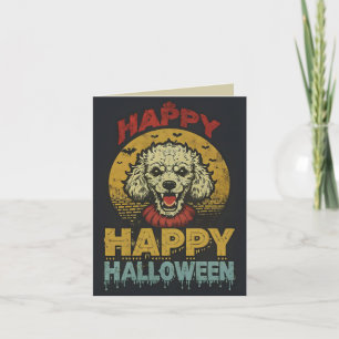 Fröhliches Halloween Grusel-Pudel-Hund Karte