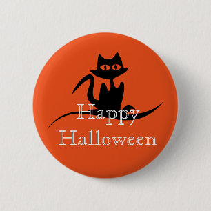 Fröhliches Halloween Gruselige Katze Button