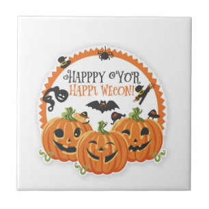 Fröhliches Halloween Gruselige Saison Feier Design Fliese