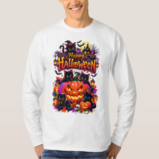 Fröhliches Halloween – Gruselige schwarze Katzen & T-Shirt