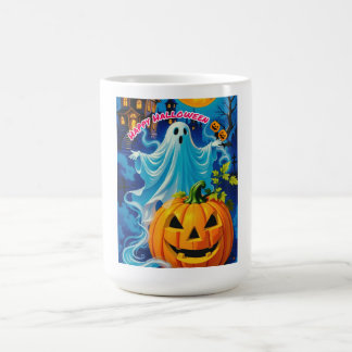 Fröhliches Halloween Gruseliger Geist & Kürbis Tas Kaffeetasse