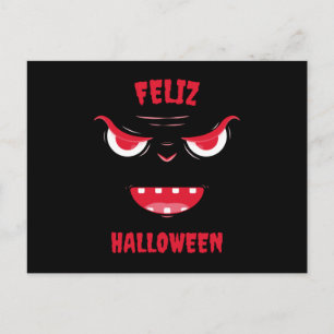 Fröhliches Halloween gruseliger Gesichtsentwurf al Postkarte