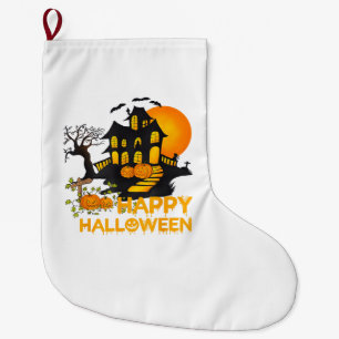 Fröhliches Halloween Gruseliger Kürbis Spukhaus Mä Großer Weihnachtsstrumpf