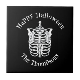 Fröhliches Halloween Gruseliger Skelett Einfach Fliese